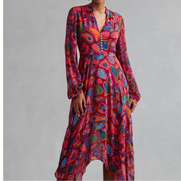 FARM Rio Dresses & Skirts - FARM Rio Multicolor Paisley Midi Dress - Red, Pink, Blue, Green, Orange